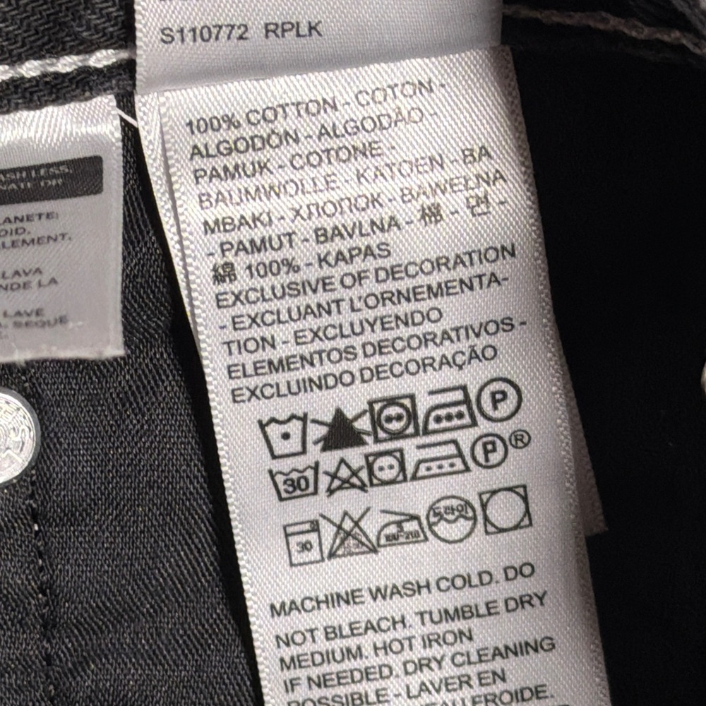 Levi's Ribcage Straight Ankle Jeans Women's 28 Black High Rise Button Fly Denim - Picture 4 of 9